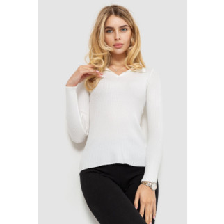 Кофта жіноча в рубчик, колір білий, 204R015 - Інтернет-магазин спільних покупок ToGether