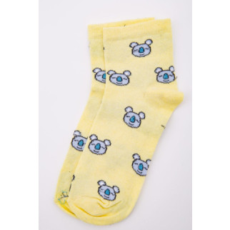 Жіночі шкарпетки, жовтого кольору з принтом, середньої довжини, 167R346 - Інтернет-магазин спільних покупок ToGether