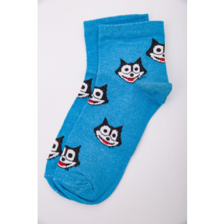 Жіночі шкарпетки, блакитного кольору з принтом, середньої довжини, 167R346 - Інтернет-магазин спільних покупок ToGether