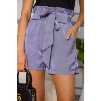 Жіночі шорти на резинці, з поясом, колір Бузковий, 102R305 - Інтернет-магазин спільних покупок ToGether
