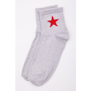 Жіночі шкарпетки, світло-сірого кольору з принтом, 167R404 - Інтернет-магазин спільних покупок ToGether