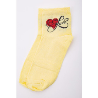 Жіночі шкарпетки, жовто-червоного кольору з принтом, середньої довжини, 167R346 - Інтернет-магазин спільних покупок ToGether