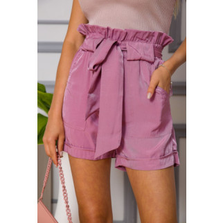 Жіночі шорти на резинці, з поясом, колір Сливовий, 102R305 - Інтернет-магазин спільних покупок ToGether