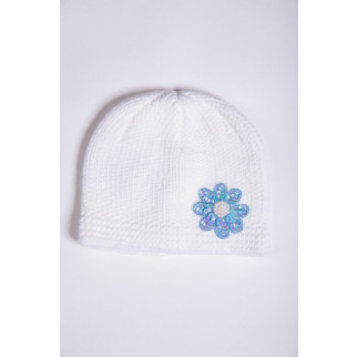 Дитяча шапка, молочно-блакитного кольору з пайєтками, 167R7802 - Інтернет-магазин спільних покупок ToGether