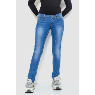 Джинси жіночі з потертостями, колір синій, 244RKL3305 - Інтернет-магазин спільних покупок ToGether