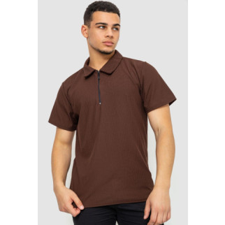 Поло чоловіче в рубчик, колір коричневий, 182R060 - Інтернет-магазин спільних покупок ToGether