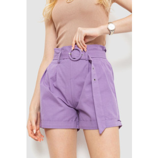 Шорти жіночі з ременем та манжетом, колір світло-фіолетовий, 214R8818 - Інтернет-магазин спільних покупок ToGether