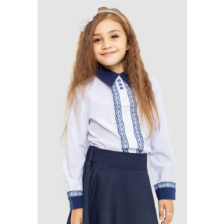 Блузка ошатна для дівчаток, колір біло-синій, 172R205-5 - Інтернет-магазин спільних покупок ToGether