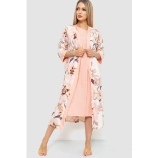 Комплект нічна сорочка + халат, колір персиковий, 219RX-7067 - Інтернет-магазин спільних покупок ToGether