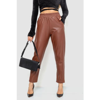 Штани жіночі екошкіра на флісі, колір коричневий, 115R0501-1 - Інтернет-магазин спільних покупок ToGether