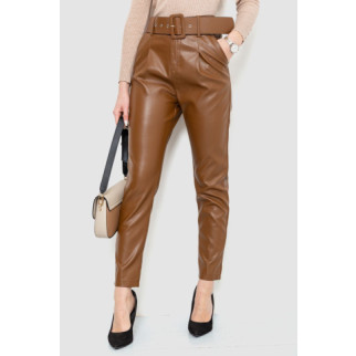 Штани жіночі з екошкіри, колір коричневий, 186R6691 - Інтернет-магазин спільних покупок ToGether