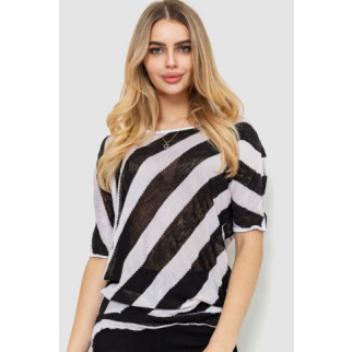 Жіноча кофта в смужку, колір чорно-білий, 244R0263 - Інтернет-магазин спільних покупок ToGether