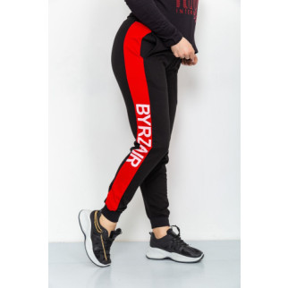 Спорт штани жіночі двонитка, колір чорно-червоний, 219RB-3002 - Інтернет-магазин спільних покупок ToGether