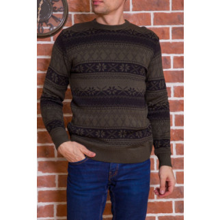 Чоловічий светр з новорічним принтом, чорно-зелений, 161R776 - Інтернет-магазин спільних покупок ToGether