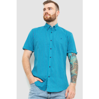 Рубашка мужская в клетку, колір темно-бірюзовий, 214R2448 - Інтернет-магазин спільних покупок ToGether
