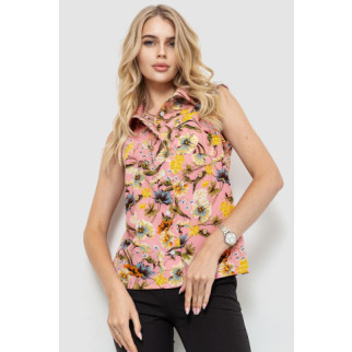 Блуза без рукавів з квітковим принтом, колір пудровий, 102R068-5 - Інтернет-магазин спільних покупок ToGether
