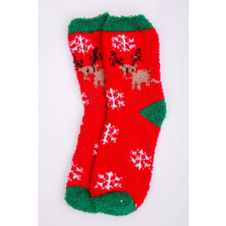 Новорічні жіночі шкарпетки, червоно-бежевого кольору, 151R2327 - Інтернет-магазин спільних покупок ToGether