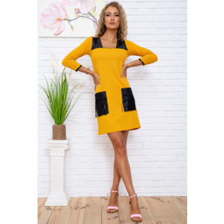 Ошатна сукня міні, гірчичного кольору, 131R360 - Інтернет-магазин спільних покупок ToGether