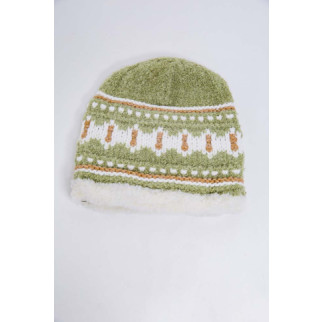 Дитяча шапка, зелено-білого кольору з узором, 167R7781 - Інтернет-магазин спільних покупок ToGether