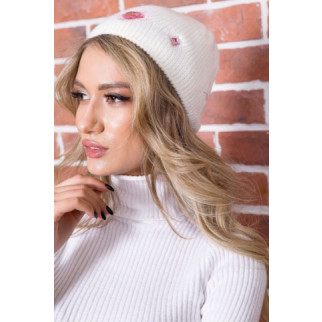 Жіноча шапка молочного кольору, зі стразами, 167R7787 - Інтернет-магазин спільних покупок ToGether