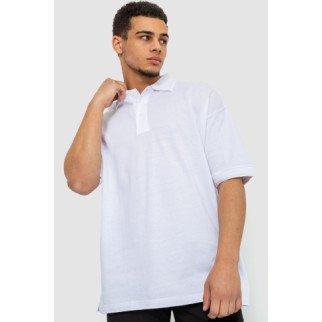 Поло чоловіче однотонне, колір білий, 244R015 - Інтернет-магазин спільних покупок ToGether