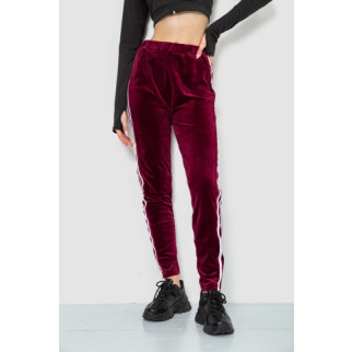 Спорт штани жіночі велюрові, колір бордовий, 244R5576 - Інтернет-магазин спільних покупок ToGether