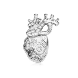 Значок BROCHE Серце з шестереньками сріблястий BRGV114111 - Інтернет-магазин спільних покупок ToGether