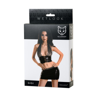 Комплект Glossy Gigi з матеріалу Wetlook, чорний 18+ - Інтернет-магазин спільних покупок ToGether