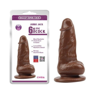 Фалоімітатор - Ballsy Super Cock Jumbo Jack 6" Brown 18+ - Інтернет-магазин спільних покупок ToGether