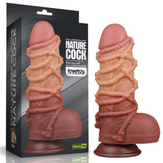 Фалоімітатор - Dual-Layered Silicone Cock With Rope 9.5" Flesh 18+ - Інтернет-магазин спільних покупок ToGether