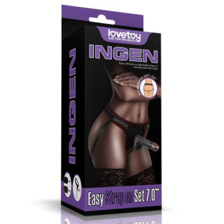 Страпон - Ingen Easy Strap-On Set 7" Black 18+ - Інтернет-магазин спільних покупок ToGether