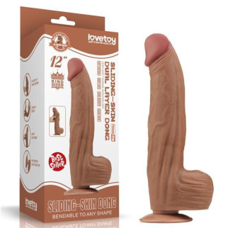 Фалоімітатор - Sliding-Skin Dual Layer Dong 12" Brown 18+ - Інтернет-магазин спільних покупок ToGether