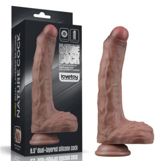 Фалоімітатор - Dual-Layered Silicone Cock 8.5" Brown 18+ - Інтернет-магазин спільних покупок ToGether