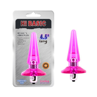 Анальна пробка - Hi-Basic Nicole's Vibra Plug 4.5" Pink 18+ - Інтернет-магазин спільних покупок ToGether