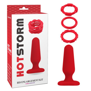 Набір іграшок (анальна пробка та ерекційні кільця) - Hot Storm His Enlargement Kit 18+ - Інтернет-магазин спільних покупок ToGether