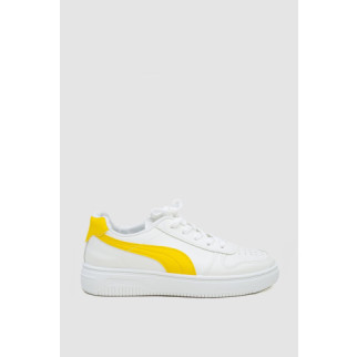 Кеди жіночі на шнурках, колір біло-жовтий, 248R151-22 - Інтернет-магазин спільних покупок ToGether