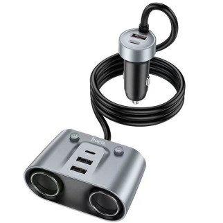 АЗУ Hoco Z51 Establisher 147W(2C3A) 2-in-1 cigarette lighter car charger - Інтернет-магазин спільних покупок ToGether