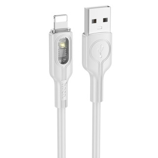 Дата кабель Hoco U120 Transparent explore intelligent power-off USB to Lightning (1.2m) - Інтернет-магазин спільних покупок ToGether
