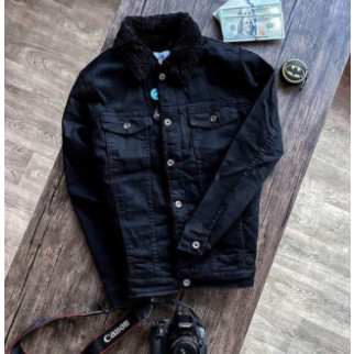 Джинсовая куртка на меху черная - Інтернет-магазин спільних покупок ToGether