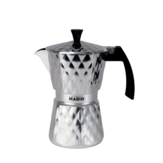 Гейзерна кавоварка Magio MG-1004 300 мл 6 чашок срібляста - Інтернет-магазин спільних покупок ToGether