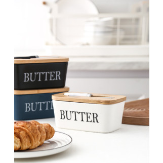 Маслянка керамічна Butter 7793 600 мл біла - Інтернет-магазин спільних покупок ToGether