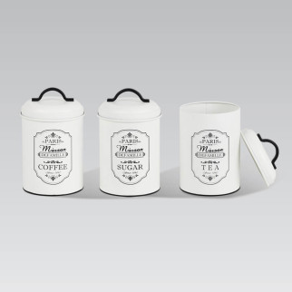 Набір банок для сипучих продуктів Maestro MR-1771-3CS 3 предмети білий - Інтернет-магазин спільних покупок ToGether