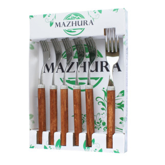 Набір столових виделок Mazhura Wood Walnut MZ-505658 6 шт - Інтернет-магазин спільних покупок ToGether