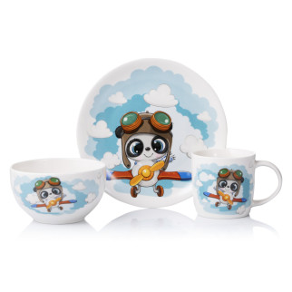 Набір дитячого посуду Ardesto Panda pilot AR-3451-PS 3 предмети - Інтернет-магазин спільних покупок ToGether