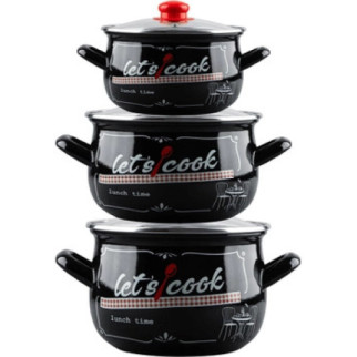 Набір каструль Gusto Lets cook GT-T-3-LCB 6 предметів чорний - Інтернет-магазин спільних покупок ToGether