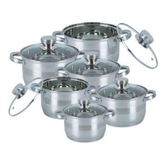 Набір кухонного посуду із нержавіючої сталі 12 предметів Bohmann BH-1275-N - Інтернет-магазин спільних покупок ToGether