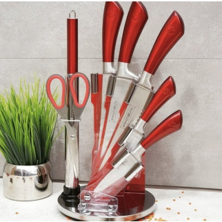 Набір кухонних ножів Edenberg EB-3616 9 предметів червоний - Інтернет-магазин спільних покупок ToGether