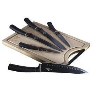 Набір ножів з дошкою Berlinger Haus Black Royal Collection BH-2549 6 предметів - Інтернет-магазин спільних покупок ToGether