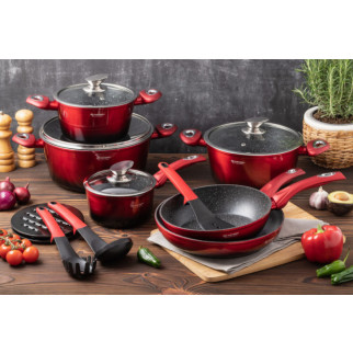 Набір посуду Edenberg EB-5619 15 предметів червоний - Інтернет-магазин спільних покупок ToGether