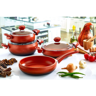 Набір посуду OMS 3017-Red 7 предметів - Інтернет-магазин спільних покупок ToGether